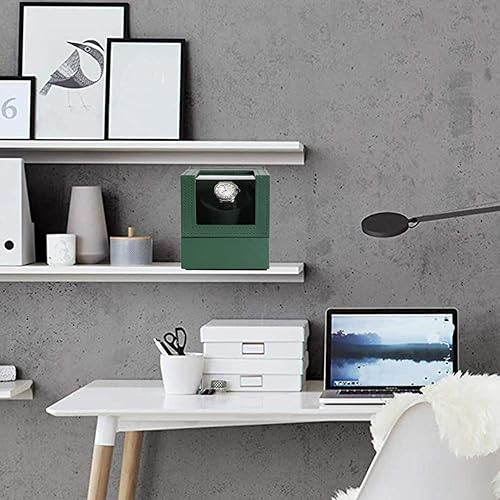 Miniatura 8 de Bobinadora de reloj individual para relojes automáticos, súper silenciosa, en carcasa de madera y cuero negro de fibra de carbono, motor japonés