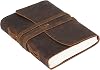 Handmade Leather Journal/Writing Notebook Diary/Bound Daily Notepad For Men & Women Unlined Paper Medium, writing pad for artist, sketch (8 x 6, Brown Tan)