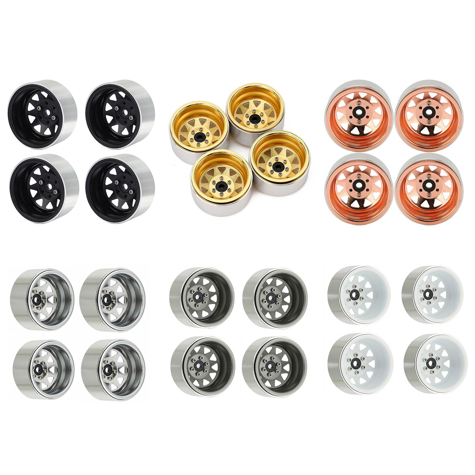 Cerchioni per Auto telecomandati da 1, 9 Pollici, 4, 5 Slot, Parte modificata in Metallo per Camion da Arrampicata per Auto a, Forniture Decorative, Controllo cingolato, Ruota in Metallo