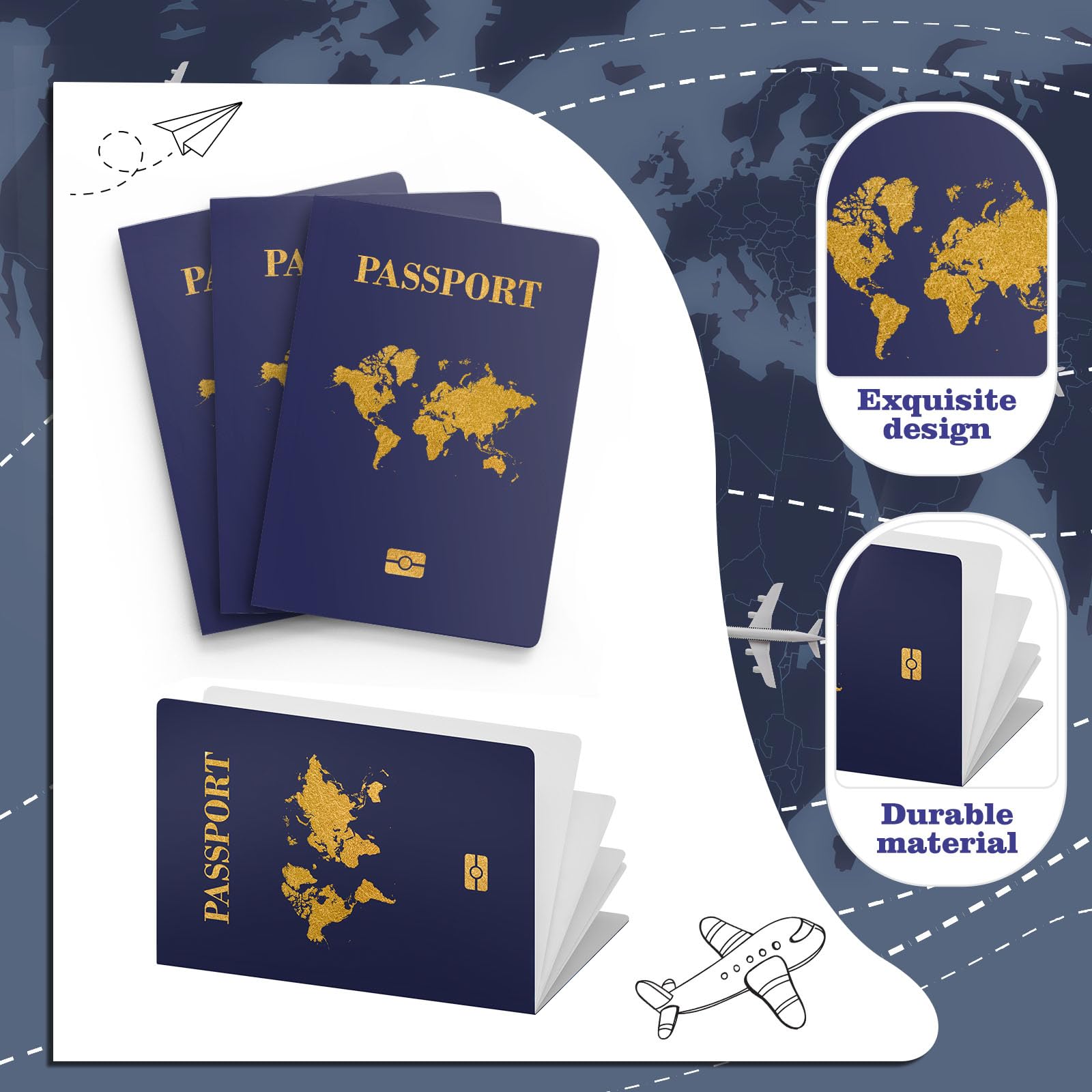 Lot de 100 carnets de passeport vierges bleus