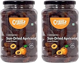 Cravez Sun-Dried Seedless Apricots - 1KG Khumani Premium Dried Apricots | No Added Sugar, Gluten-Free, Sodium-Free | Sweet Dry Fruits