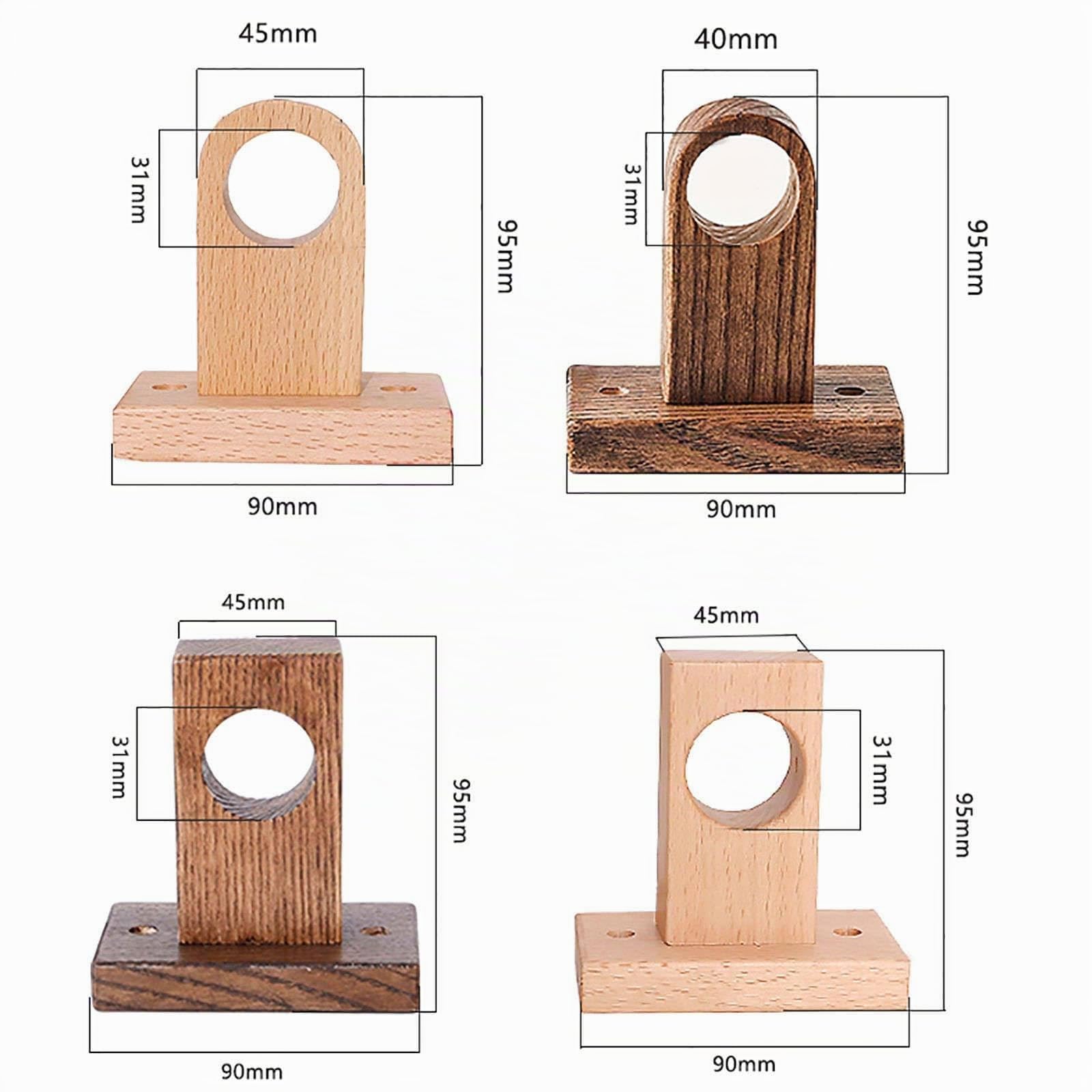 Set di aste per tende in legno da 29 mm, per finestre, resistenti, con 2 staffe e viti, ideale per porta della camera da letto e della cucina, lunghezza 140 cm
