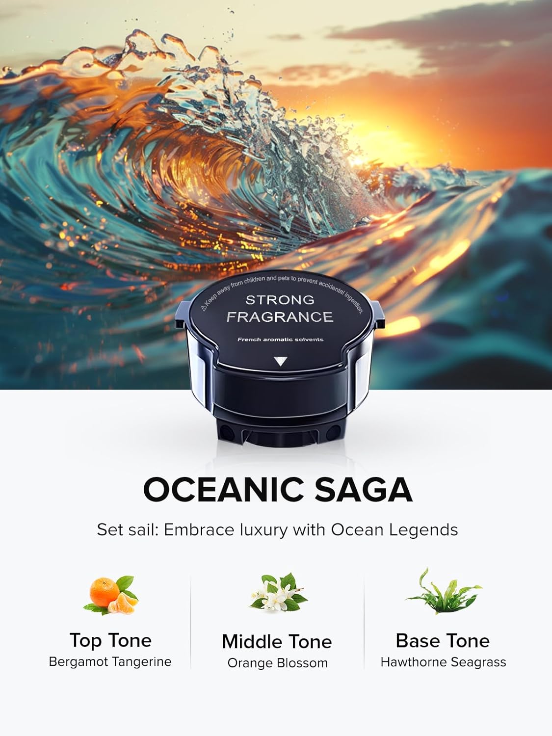 Ceeniu CF8 Scenic Fragrance (Aquatic Scent: OCEANIC SAGA) refill - 1200 Sprays, Natural French Fragrance, CF8 Car Aroma Diffuser - Image 2