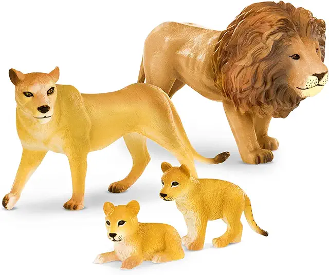 Figuritas Animales: Familia de Leones de Juguete Terra por Battat
