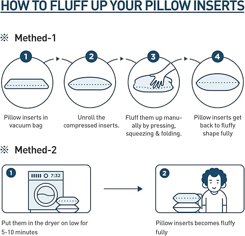 Miniatura 7 de Acanva Insertos de almohada para cama, sofá, relleno de poliéster ultra suave para cojín decorativo, forma cuadrada, 4 unidades (paquete de 1),