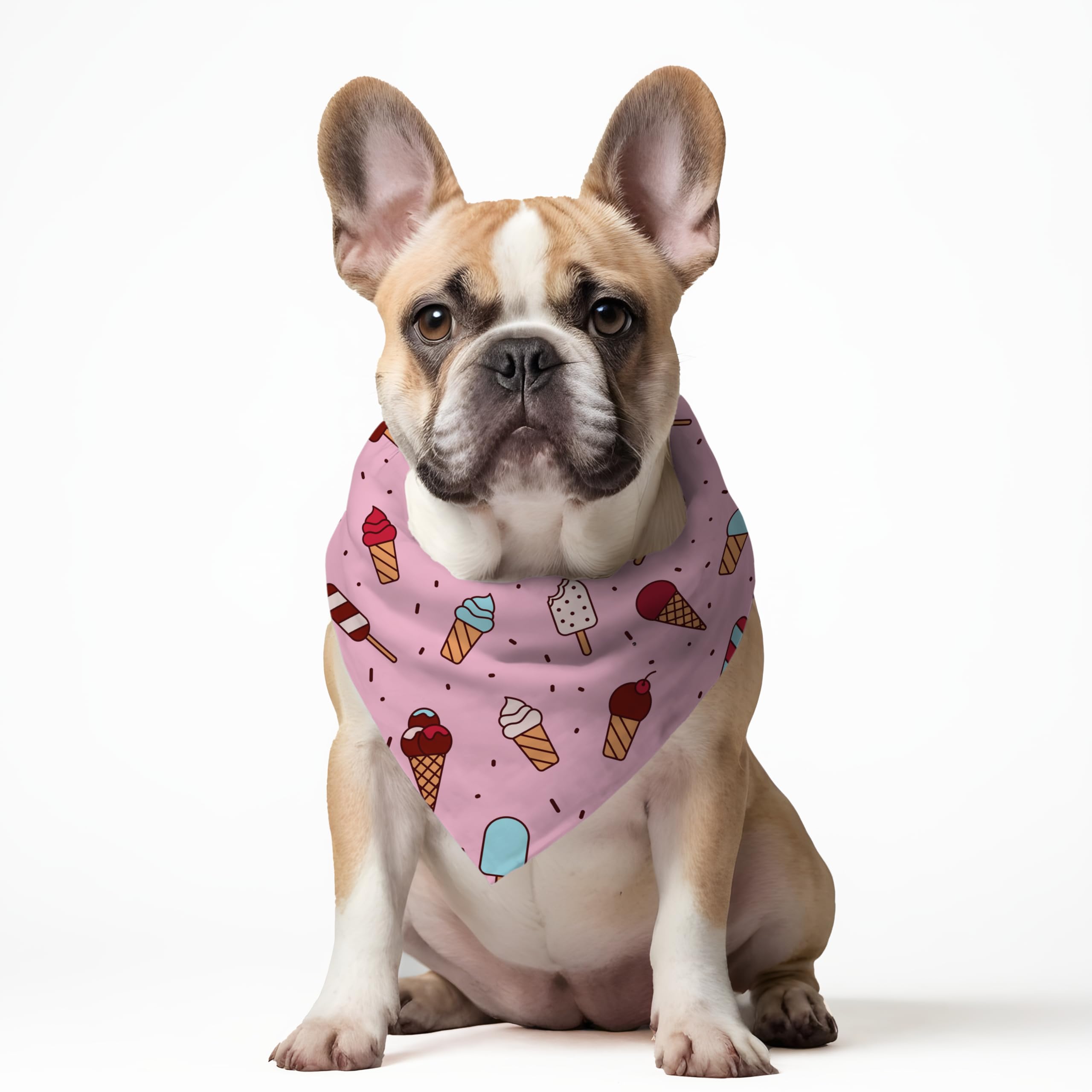 Bandana for Dogs (Set of 2) | Stunning Gorgeous Design Dog Bandana Scarf – Perfect Styling Accessory for Small, Medium, Large & XL Breeds. Made In India. (X-Large, Pink Popsicle & Stud Muffin)