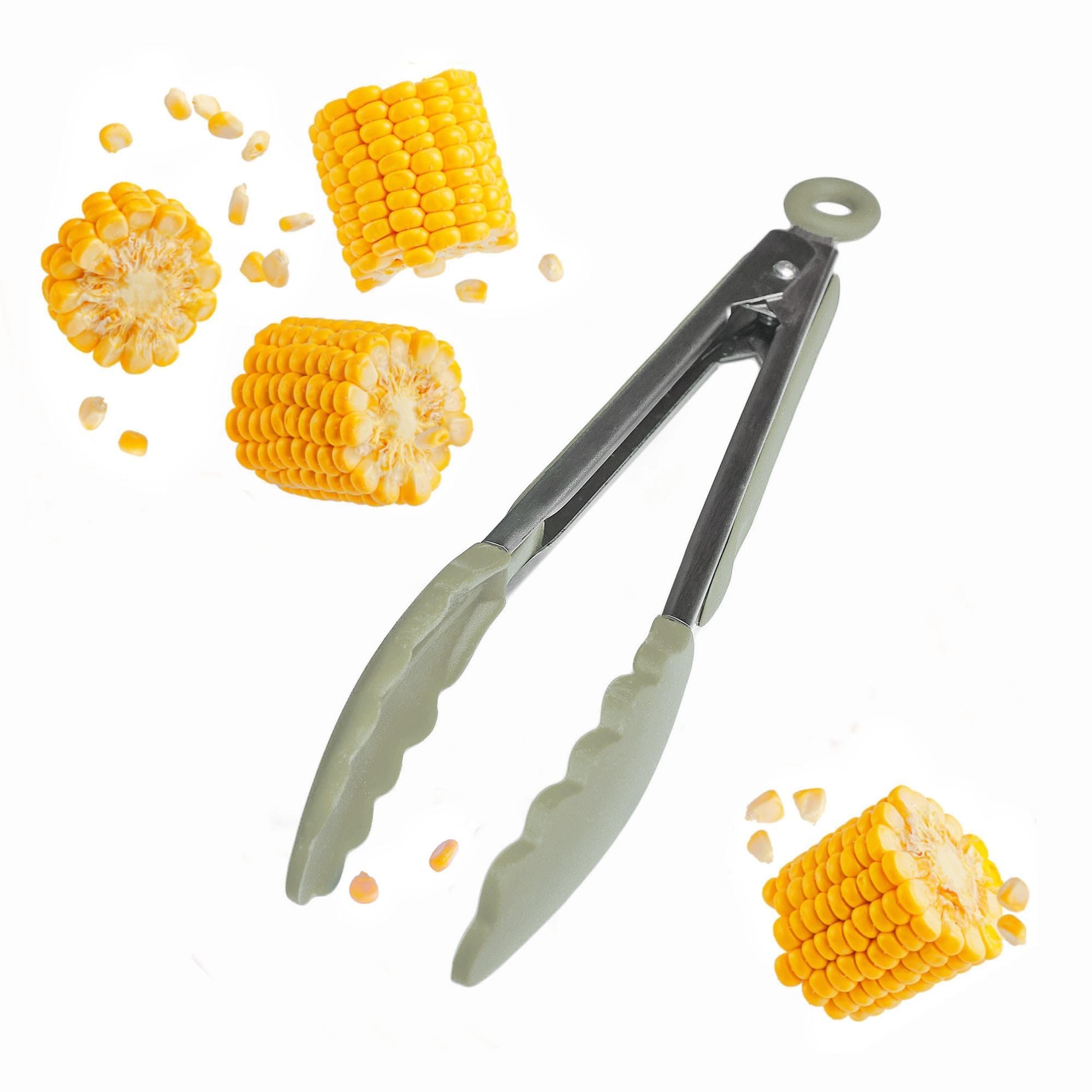 Starpack 'Get a Grip' Silicone Kitchen Tongs for Cooking 9 Inch - BBQ Tongs for Grill Heat Resistant to 600°F - Stainless Steel Tongs with Non Stick Silicone Tips - Silicone Tongs for Serving Food