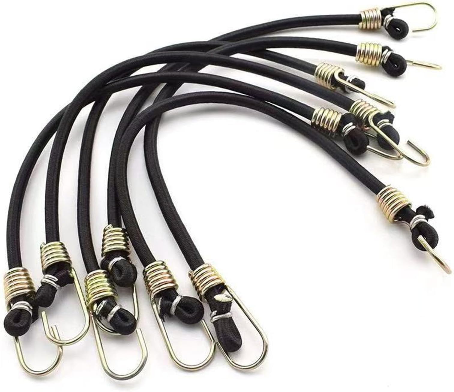 12 Pack Small Bungee Cords with Hooks, 25cm Mini Adjustable Rubber Stretchy Heavy Duty Short Elastic Bungee Cord for Bicycle,Camping,Tools,Tarpaulin and Cargo,Hanging Christmas Ornaments