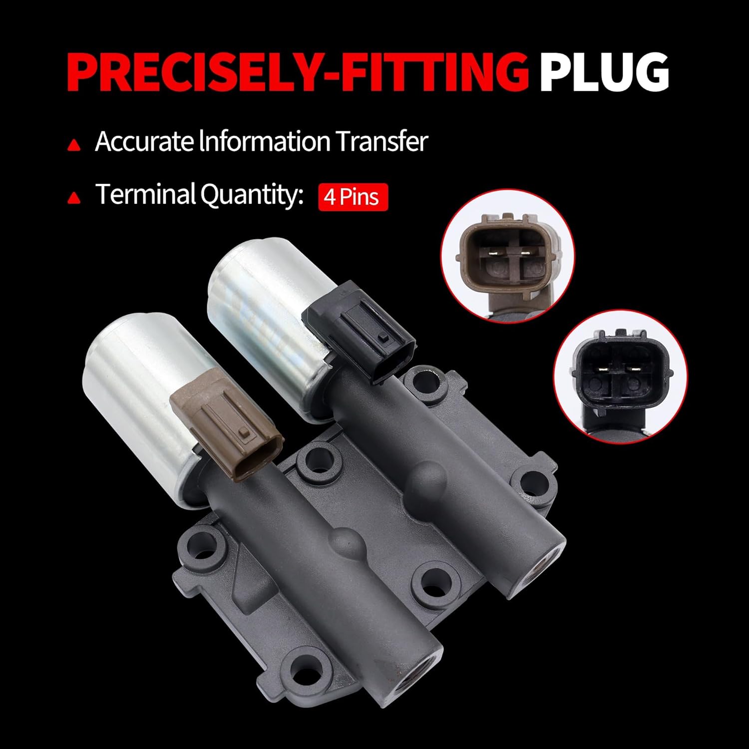 HiSport 28260-PRP-014 Transmission Dual Linear Solenoid Compatible with 2003-2007 Honda Accord CRV Acura L4 CR-V Acura RSX TSX Replacement for 98990B GEGT7610-262 90428C