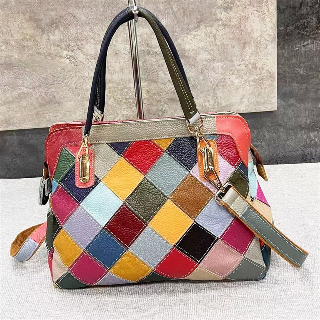 HBJWOV Handbag Bag Female Diamond Lattice Splicing Square Bag Shoulder Bag Crossbody Bag