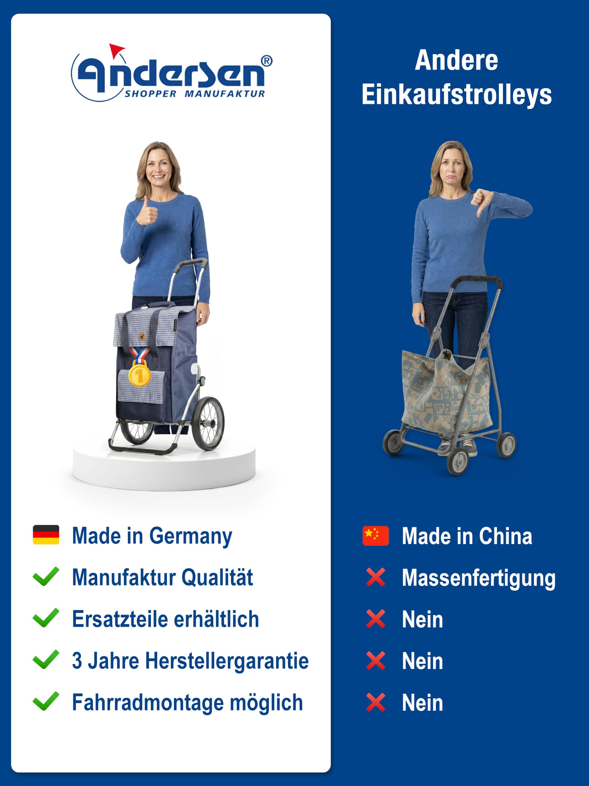 Andersen Einkaufstrolley - klappbar - 54 Liter