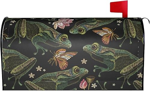 Miniatura 33 de Funda magnética impermeable para buzón de buzón de flores rústicas, pájaros y mariposas, decoración de buzón de 21 x 18 pulgadas Flores Rústicas