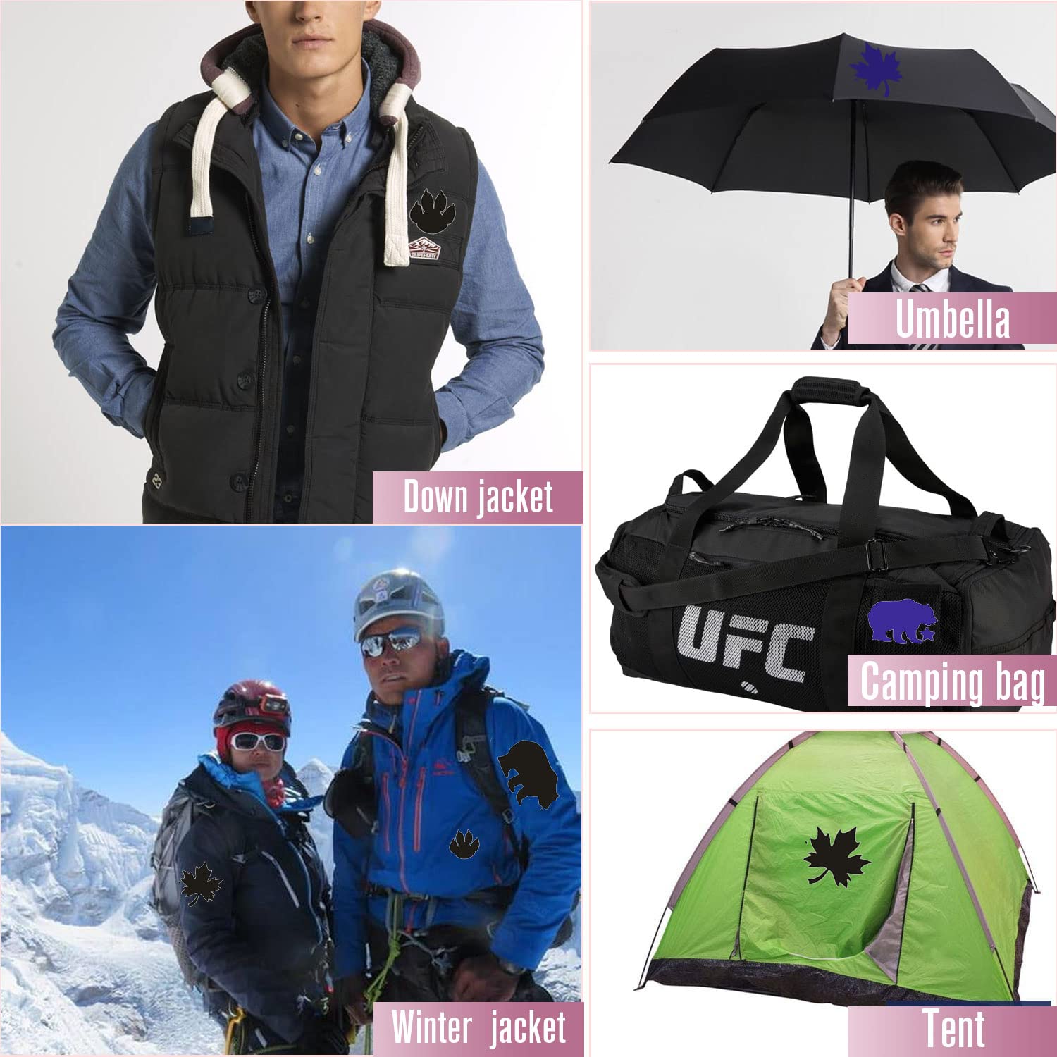 Kit De 11 Patchs Auto-adhésifs En Nylon – Formes Variées, 10x20 Cm, Imperméables, Pour Réparer Vêtements, Sacs, Doudounes