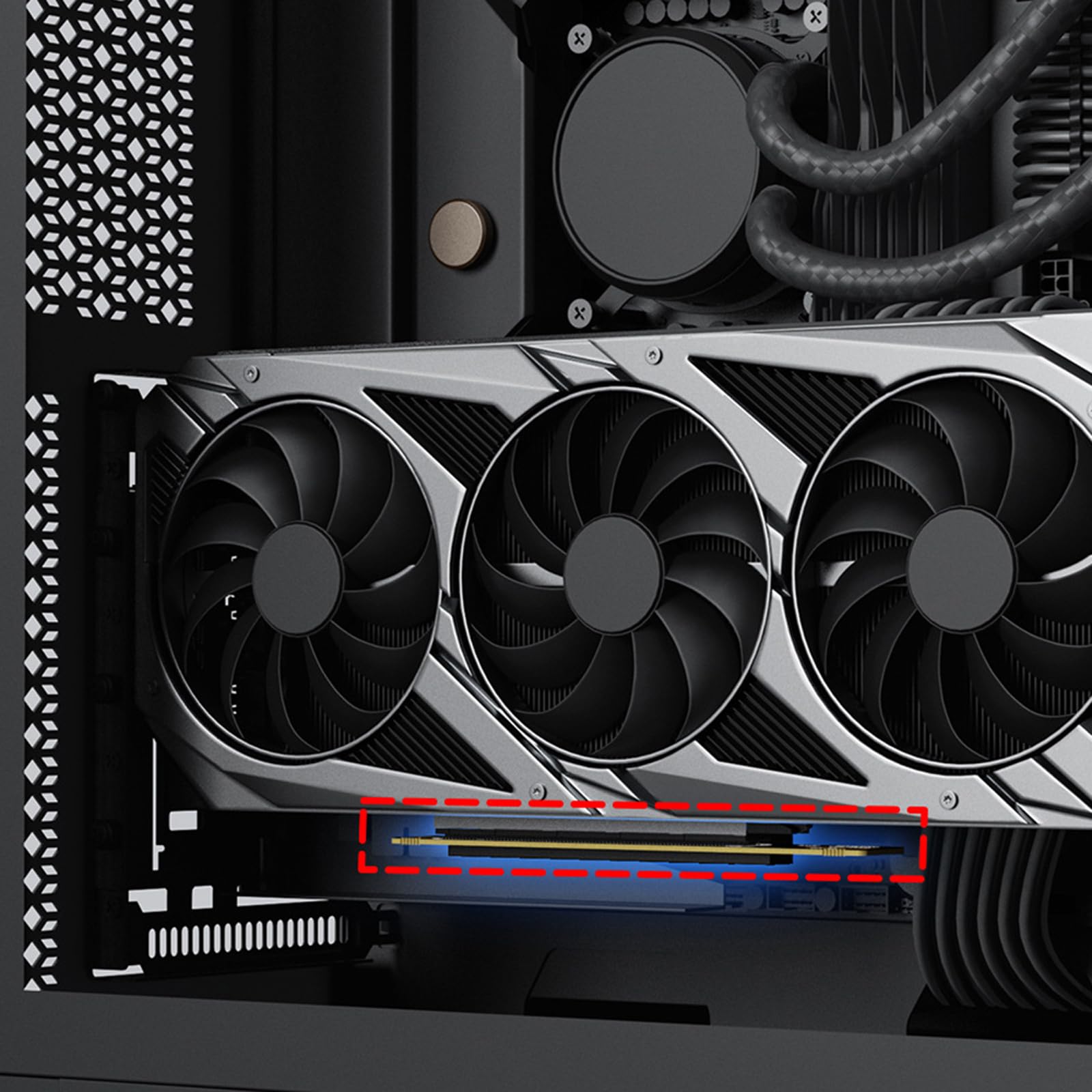 Cavo di prolunga PCIe 5.0, adattatore PCIE16X, connettori rinforzati e schermatura per la stabilità della scheda grafica, GPU verticale
