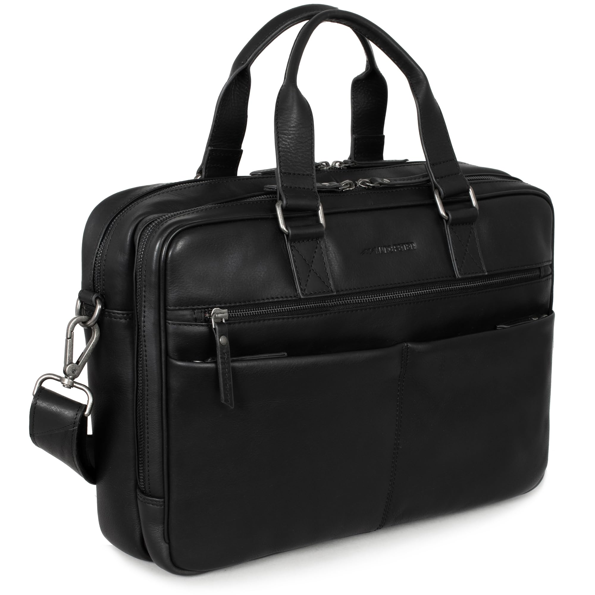 Marc Peter Borsa per computer portatile Dallas I in pelle a tracolla per laptop da 15,6 pollici, valigetta per notebook I, borsa per uomo e donna