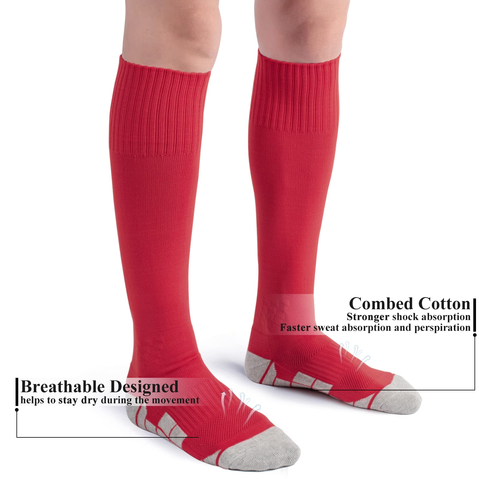 4er-Pack Softball-Baseballsocken für Jugendliche, Kinder, Erwachsene