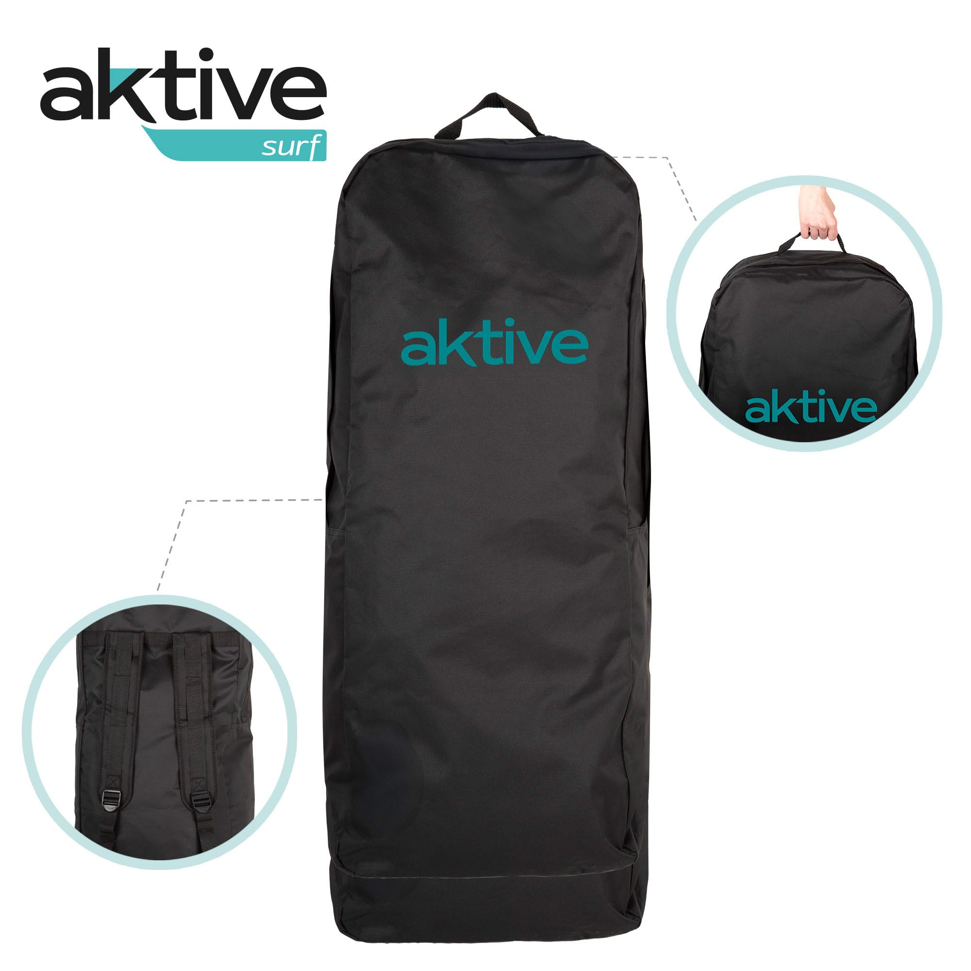 AKTIVE Tabla Paddle Surf Hinchable Iniciación All-Round, Ligera, Superficie Antideslizante, Medidas 320x81x15 cm, Incluye hinchador, Remo, 3 Aletas y Kit de reparación (62053)