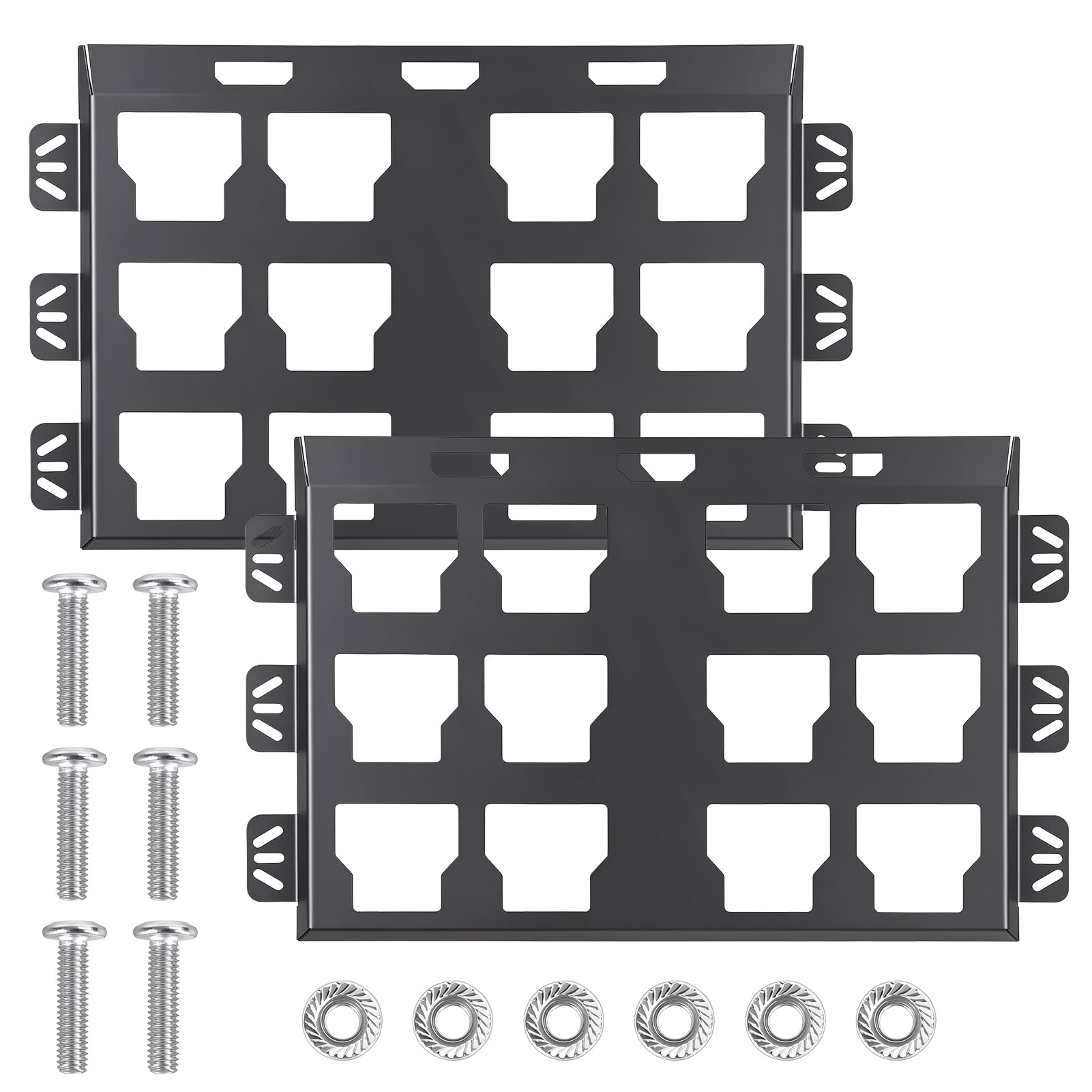 Soixehet Packout Mounting Plate, Heavy Duty Iron Base for Milwaukee Packout Toolbox, Wall Floor Truck Bed Mount, 2 Pack 2pcs