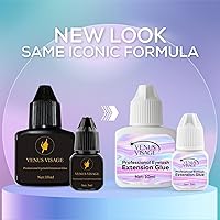 Vista 8 de Venus Visage Pegamento transparente para pestañas, pegamento profesional para extensiones de pestañas a largo plazo, sin látex adhesivo de secado