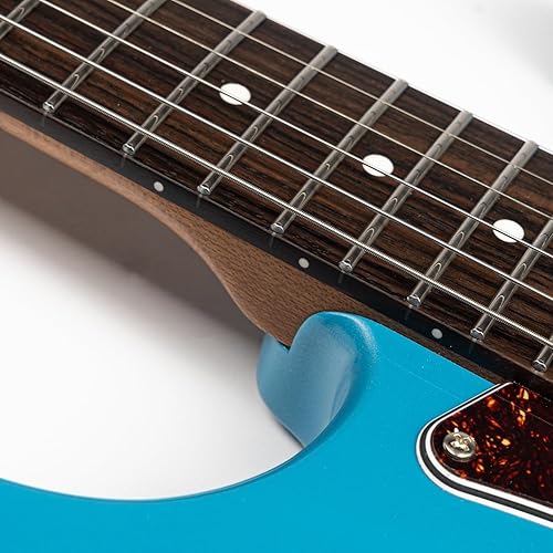 Miniatura 3 de EART Guitarras eléctricas de 6 cuerdas DMX-9TC Golpeador de tortuga roja Cuerpo sólido de caoba tostado y pastillas Alnico v Tonos versátiles