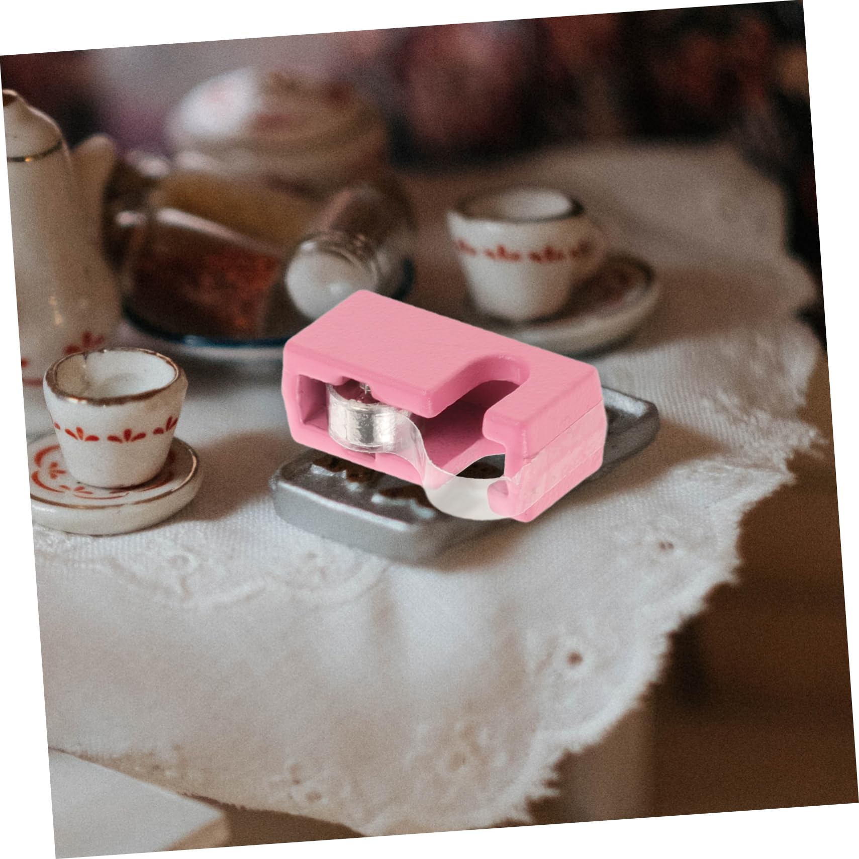 DOITOOL Dispenser Nastro Adesivo in Metallo Per Casa Delle Bambole Mini Dispenser Nastro Adesivo Per Casa Minuscola