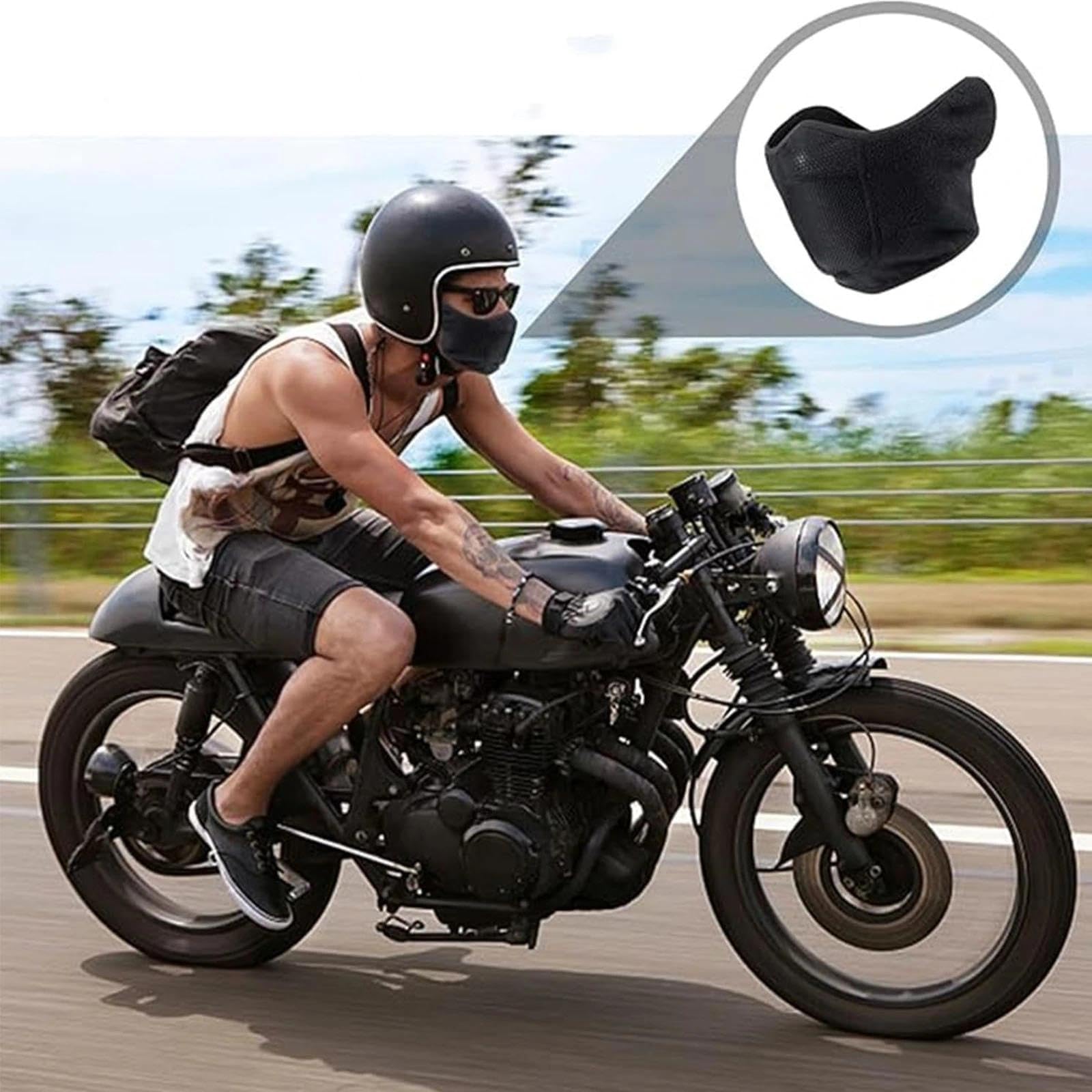 Demi Masque Coupe Vent Masque de Ski avec Cache Oreilles réglables, pour Homme et Femme pour l'hiver et la Course à Pied pour Moto, vélo, Ski, Snowboard, randonnée, activités de Plein air