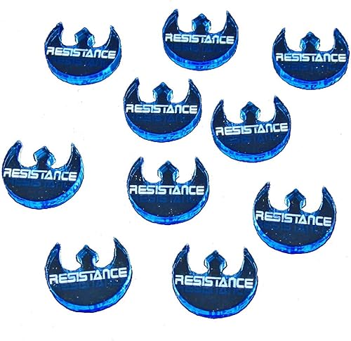 LITKO Fichas de facción de resistencia compatibles con Star Wars: Assault, azul fluorescente (10)