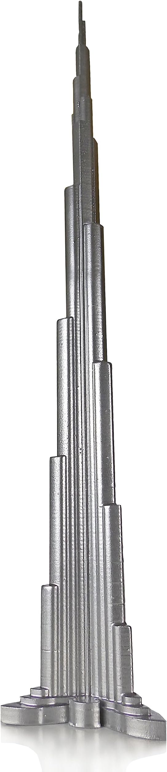 Silver Burj Khalifa Model Tower 3D Printed Plastic Building
