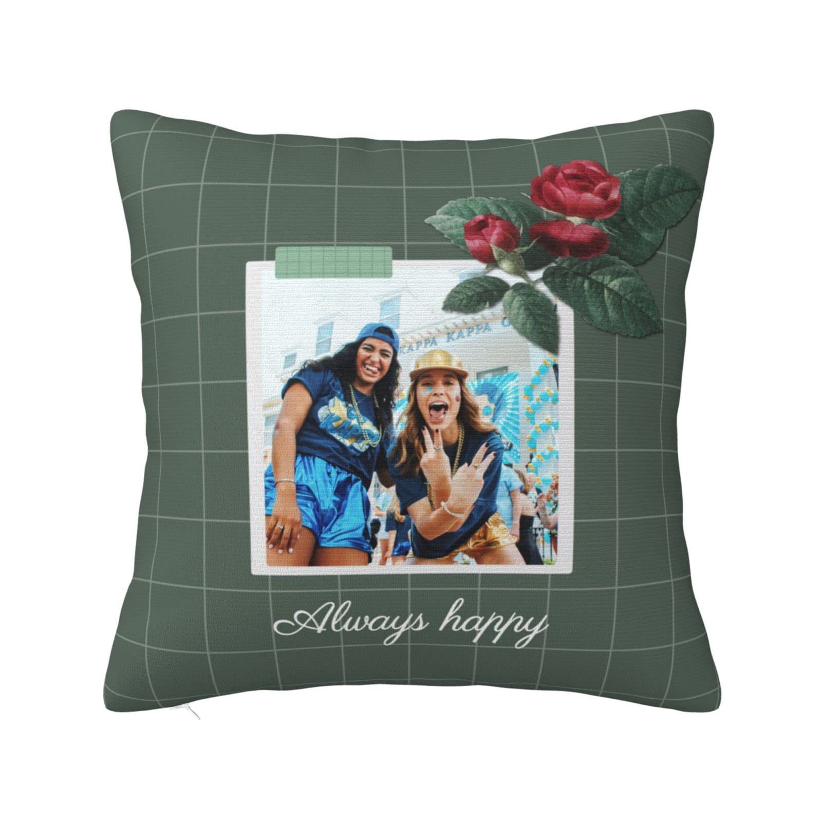 Personalised Cushion Cover, Personalized Photo Throw Pillow Case Double-Sided Printing Custom Any Image & Text Sofa Home Decor, Birthday, Christmas, Anniversary, Valentine's Day Gift Creative Design