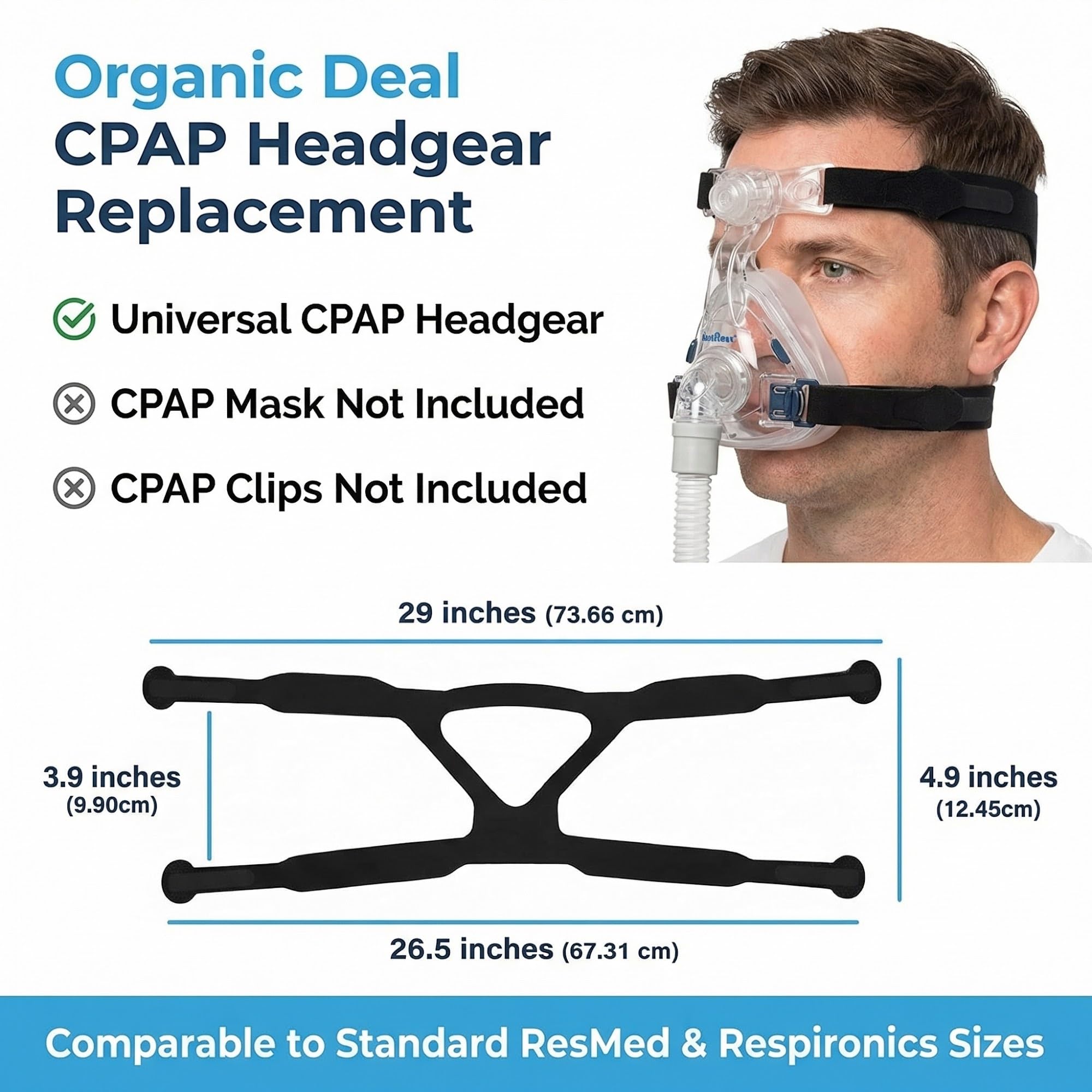 AVEEN Confezione da 4 fodere per cinghie CPAP, cuscinetti