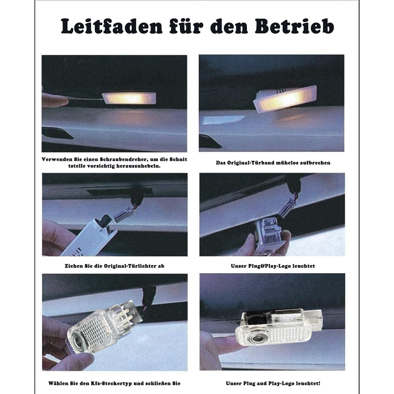 4 Stück Viererpack Autotürlichter Auto Eingang Beleuchtung Zubehör Auto Tür Logo Projektor Lichter für A1/A3/A4/A5/A6/A7/A8/Q2/Q3/Q5/Q7/Q8/TT/R8, Licht Sehr schönes Geschenk