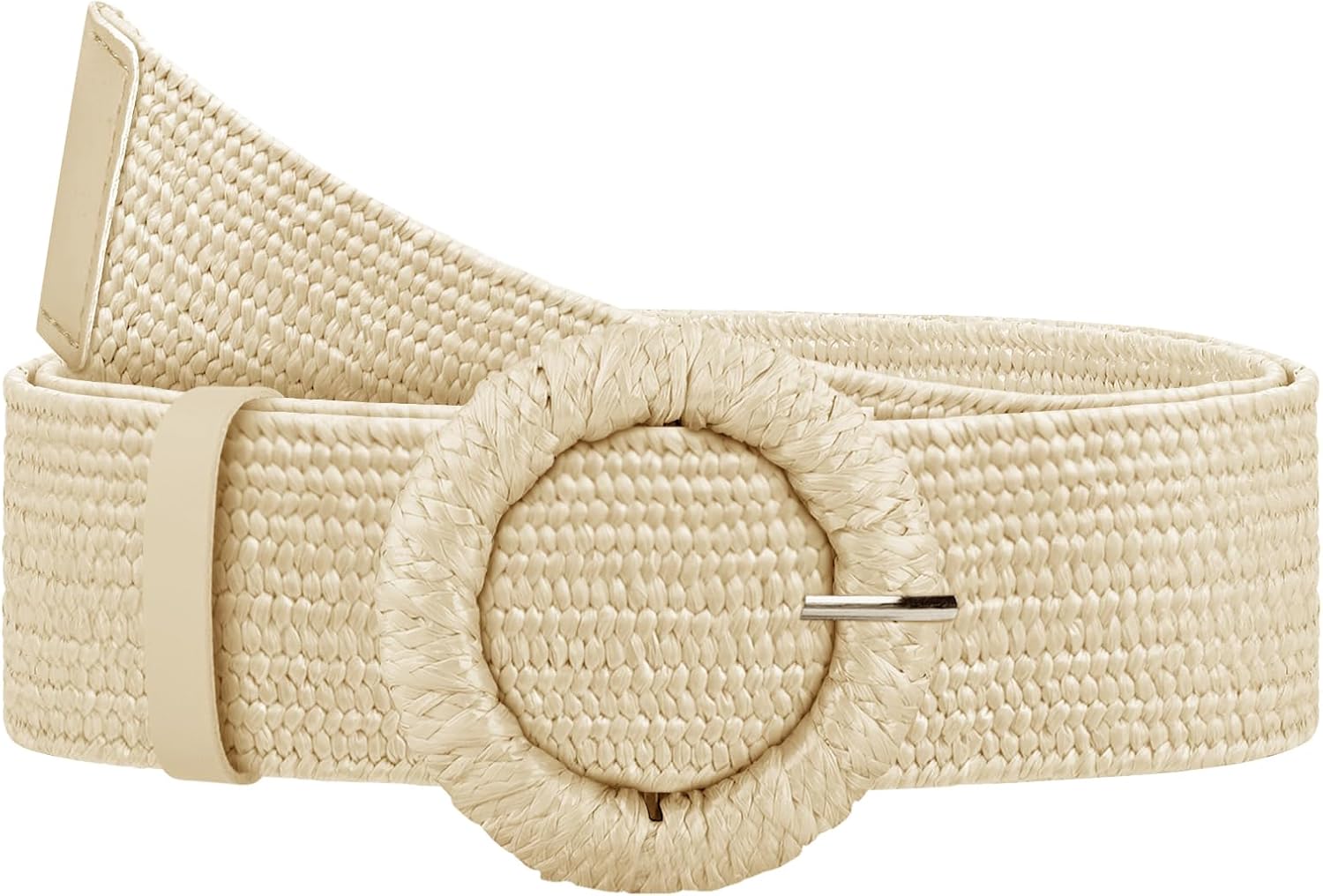 Straw Woven Elastic Belt for Women, Boho Braided Raffia Waist Belt, Stretch Rattan Belt for Summer Dresses