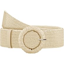 Straw Woven Elastic Belt for Women, Boho Braided Raffia Waist Belt, Stretch Rattan Belt for Summer Dresses