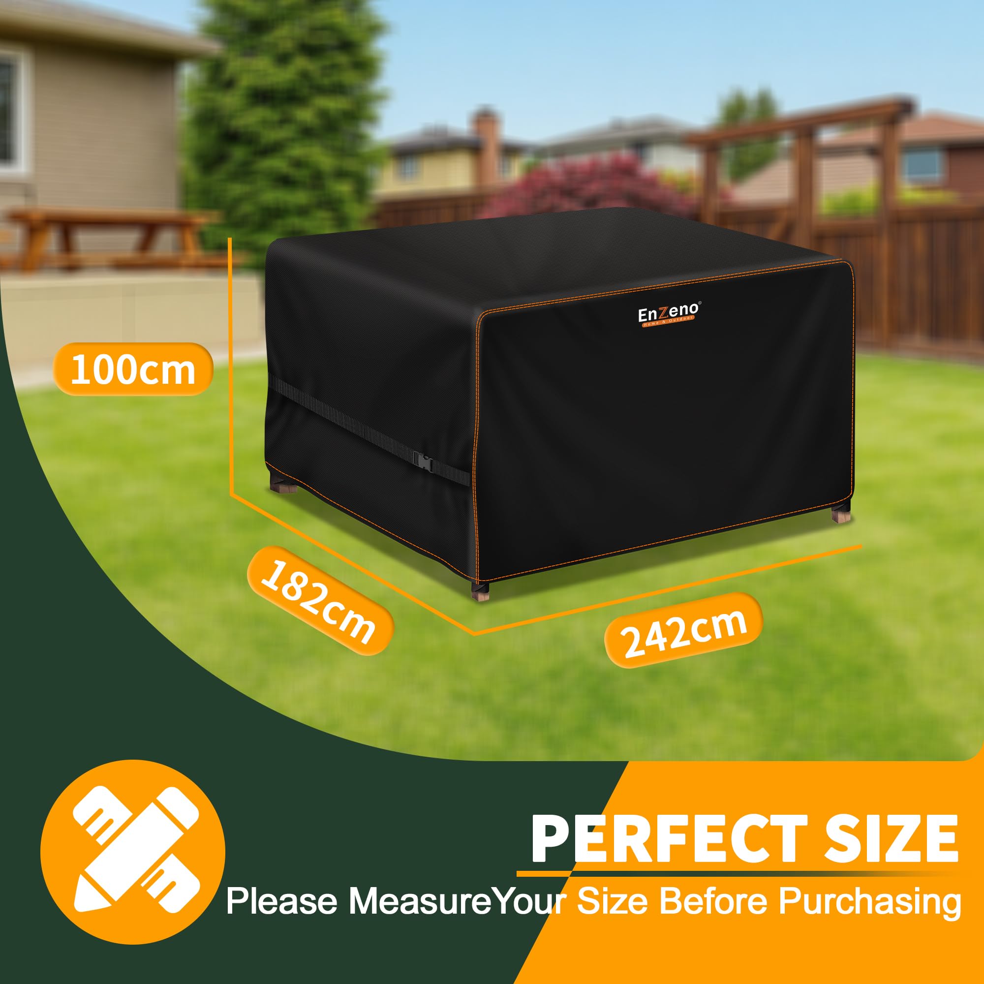 Gartenmöbel Abdeckungen wasserdicht 242x182x100cm Außenmöbel Abdeckung rechteckig / rechteckig Patio Möbel Abdeckung 210D Oxford Stoff Rattan Tisch und Stuhl Set Abdeckungen