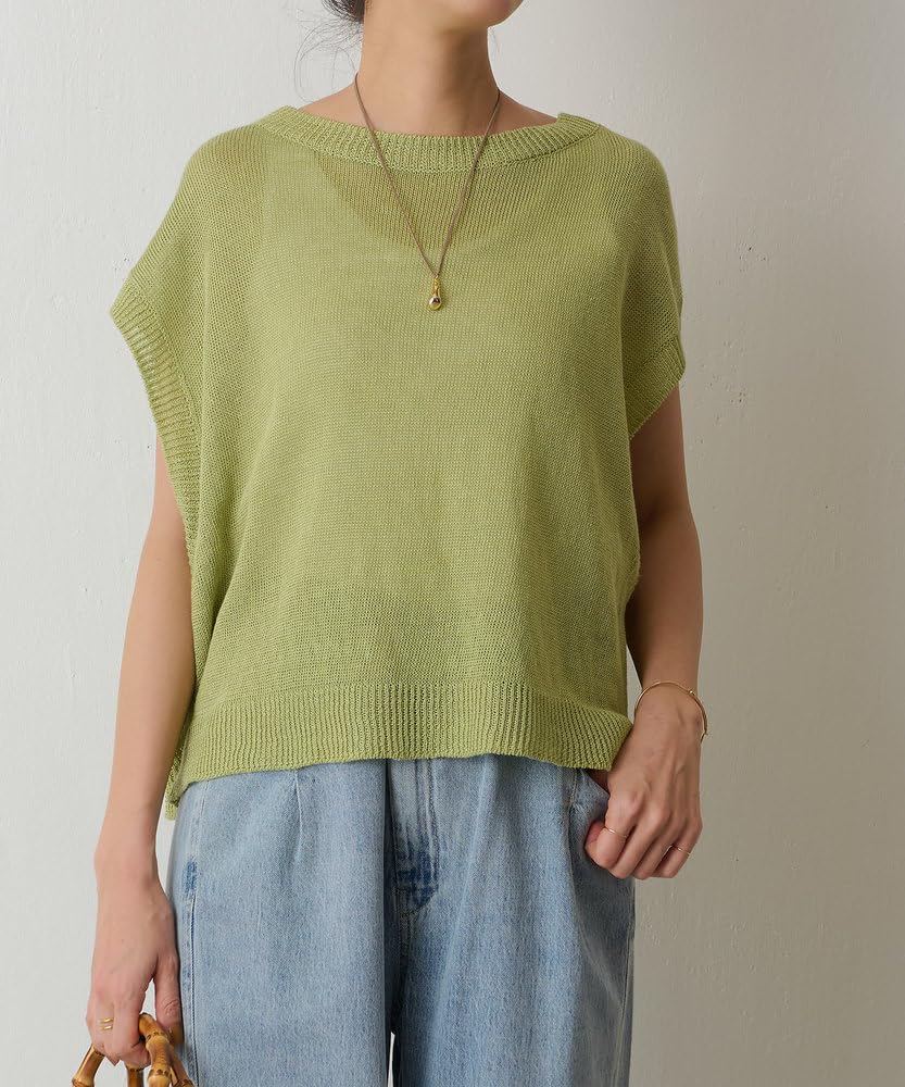 タグ付き✨新品 ビアズリー 前後2WAY リネンニットベスト グリーン BEARDSLEY（ビアズリー）の「《前後2way》リネンニットベスト