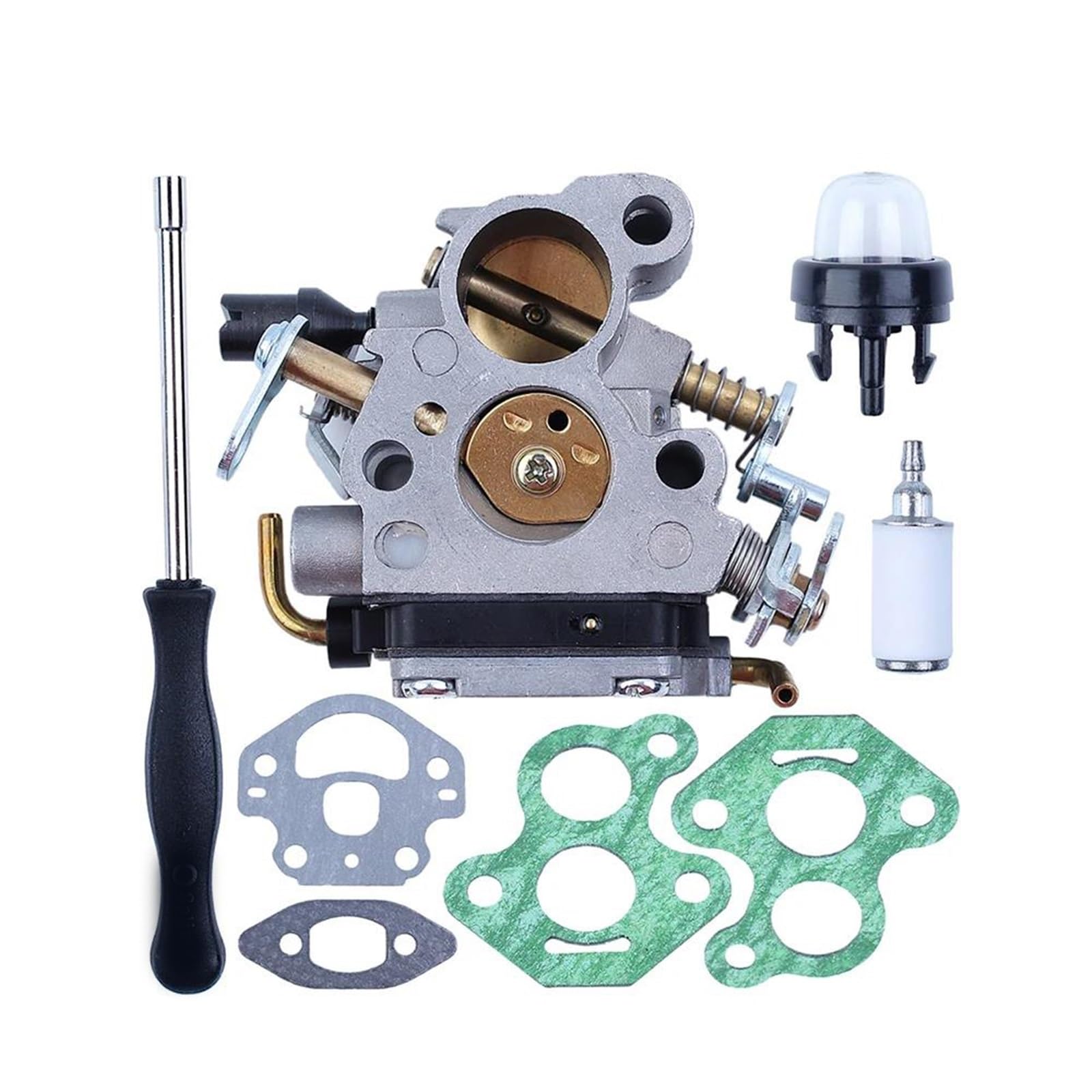 Kit De Juntas para Carburador, Destornillador Y Cebador para Motosierra para McCulloch CS340 CS380, Carburador Y Cebador Motosierra Gasolina