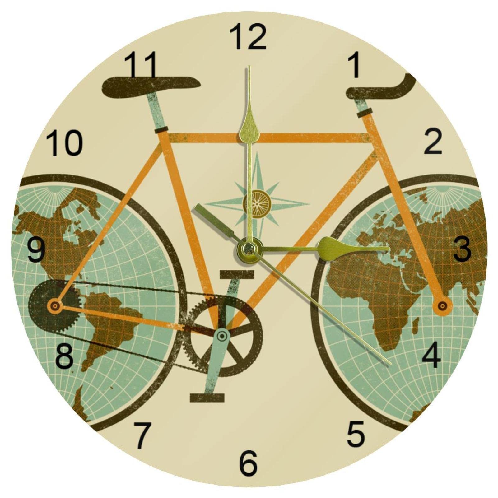Horloge murale de vélo silencieuse et lisible pour corriger les retards