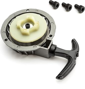 PetrolScooter Replacement Pull Start Short Silver & Bolts Easy Start Type 3 47cc 49cc Compatible With Air Cooled Mini Moto Dirtbike