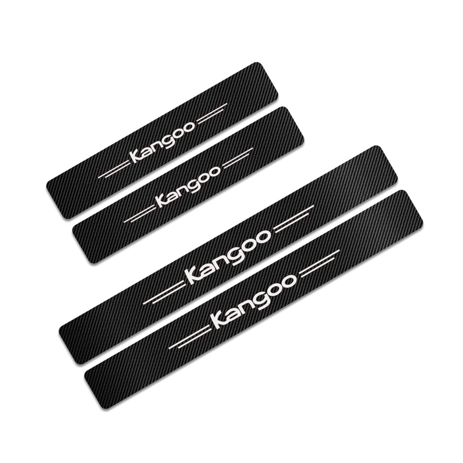 Pegatinas Protectoras Umbral Puerta Coche Symilov (4 Uds) - Fibra Carbono, Para Renault, Kangoo, Etc.