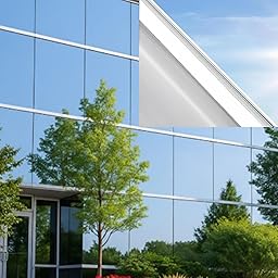 Mirror Film for Day Privacy Glasses - (120 x 120 cm), Anti-UV and Heat Control, Professional Reflective Blackout Film for Home Office Windows, Strong Hold Without Residues