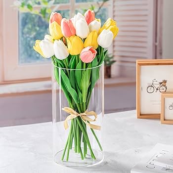 Amazon.co.jp: アクリル製花瓶 センターピース用 円柱型花瓶