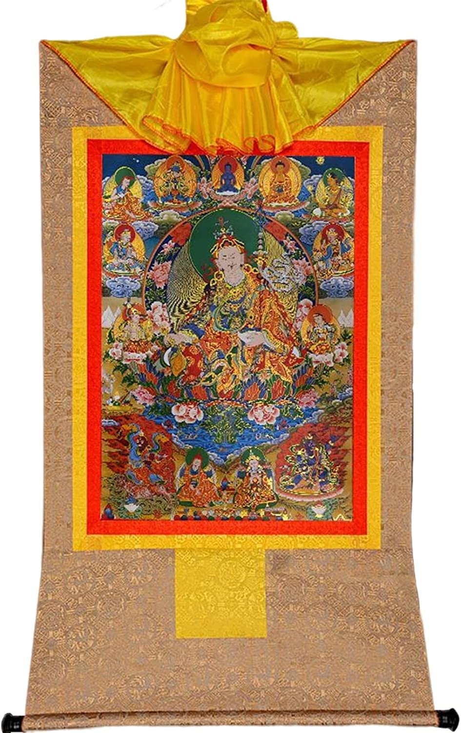 VHKJewE Shakya Senge Tibetan Thangka Tapestry Dradrog Buddhist Brocade Guru Padmasambhava(Bruin,S)