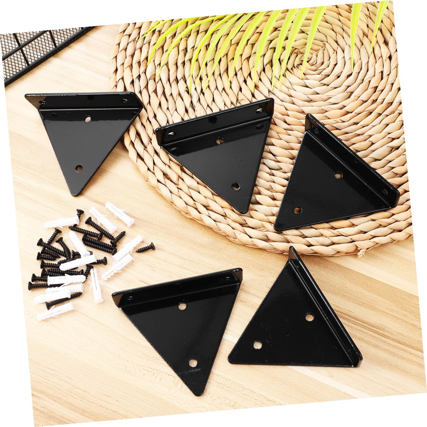 6pcs Heavy Duty Shelf Brackets Wrought Wall Mount Support Storage Shelf Bracket for Space-Saving Finish