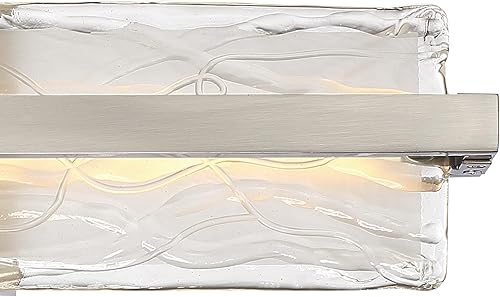 Miniatura 5 de Quoizel PCGL8522BN - Iluminación glacial para baño, 1 luz, LED de 22 vatios, níquel cepillado (5 pulgadas de alto x 22 pulgadas de ancho)