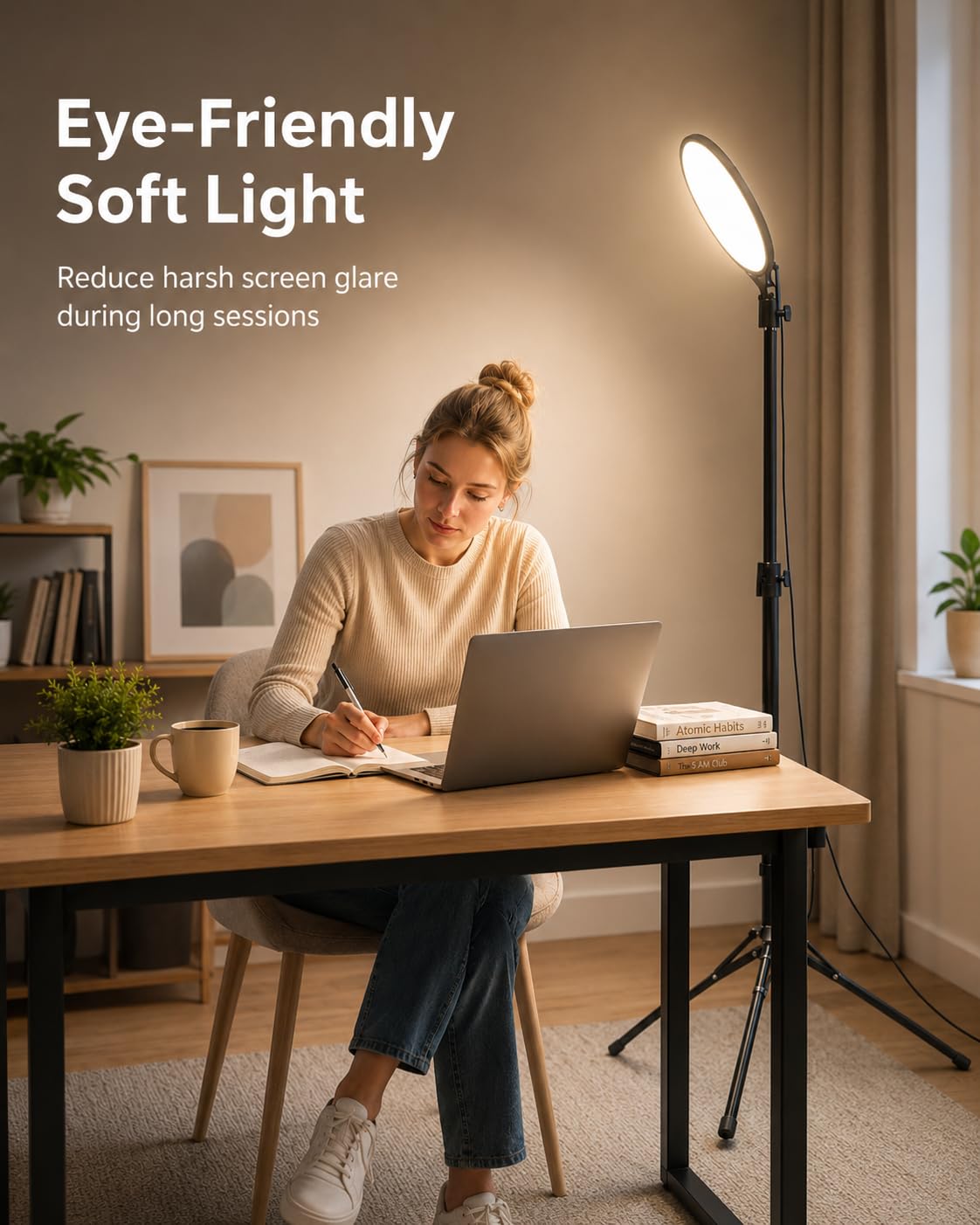 UBeesize Anello luminoso LED per selfie da 10 pollici con supporto treppiede regolabile da 150 cm, supporto per telefono e telecomando per iPhone TikTok, YouTube Live, videoconferenze e trucco