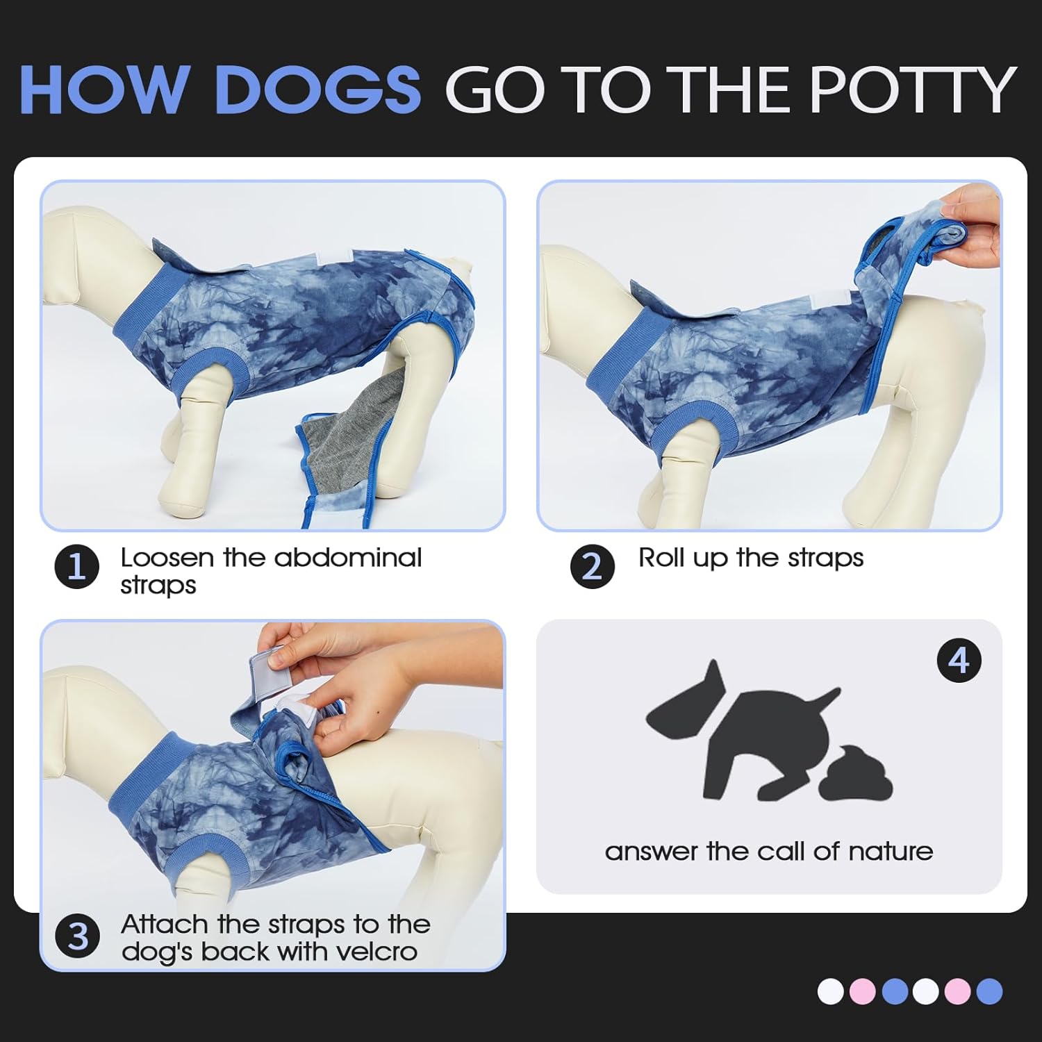 FUAMEY Recovery Suit for Dogs After Surgery,Soft Breathable Dog Bodysuit E-Collar & Cone Alternative Surgical Suit,Male Female Dog Neuter Spay Suits Anti Licking Wounds Onesie Blue Tie Dye XL thumbnail