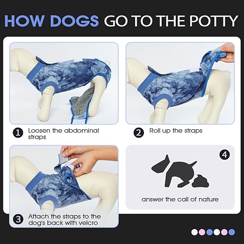 Miniatura 5 de Fuamey Mameluco de recuperación para perros, cirugía o esterilización, suave y transpirable, traje quirúrgico, alternativa a collar y cono, macho y