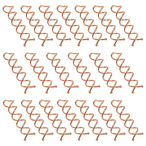 TUUXI 20 horquillas en espiral de 2 pulgadas, color oro rosa, de metal rápido, accesorios para el cabello, pasadores de pelo en espiral, tornillos