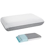 Firm Adjustable Thin Memory Foam Pillow-16 Heights from 0.75 to 4.5in, Cooling Cervical Pillow for Neck Pain Relief, CertiPUR-US Neck Support Pillow for Side/Back/Stomach Sleepers,Removable Cover