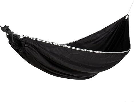 Premium Hamak - %100 Polyester Kaliteli Kuma , Birinci S n f Kamp, Ta nabilir, Nefes Alan Rahat, D  Mekan, Ultra Hafif, Seyahat Siyah